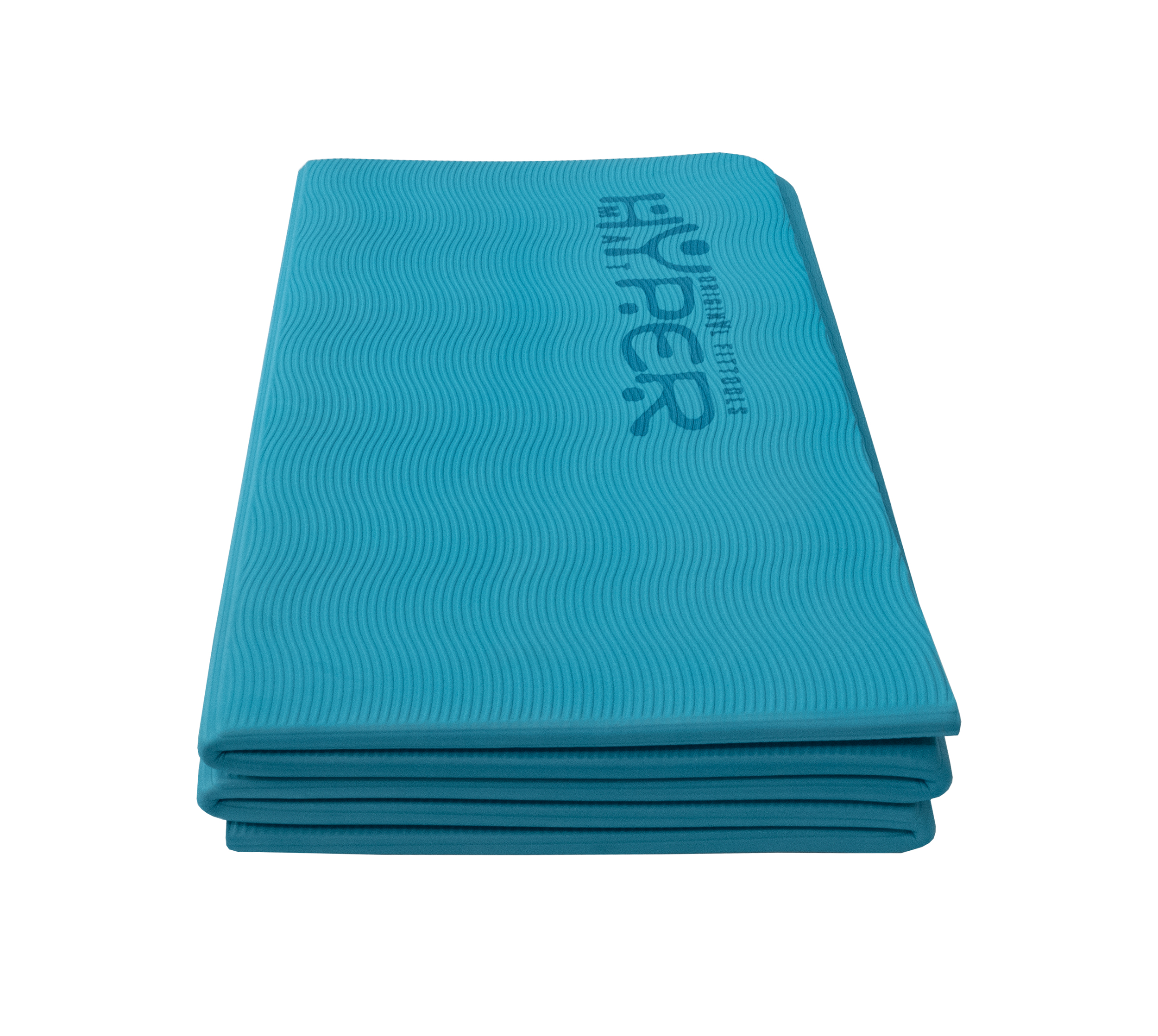 Коврик для йоги складной 190 х 120 см толщина 8 мм TPE HYPERMAT бирюзовый