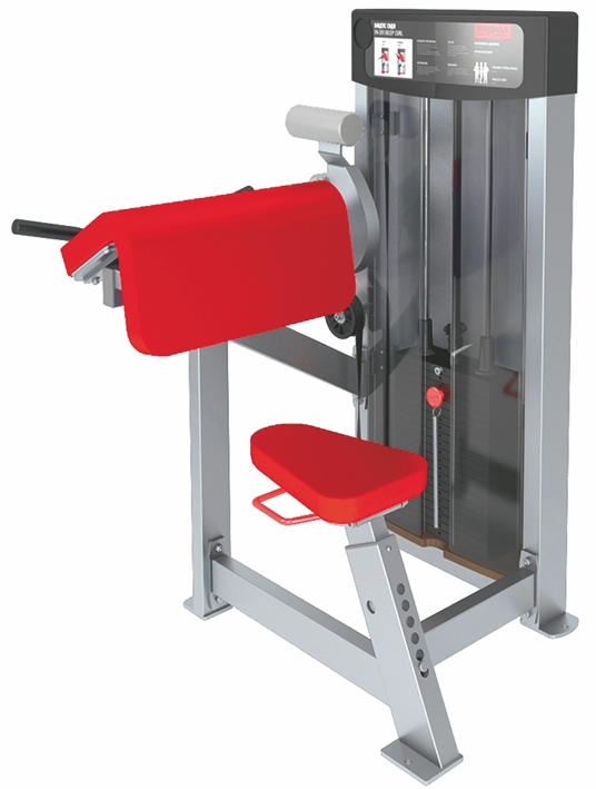 Бицепс сидя FOREMAN FN-201 светло-серебряный/красный